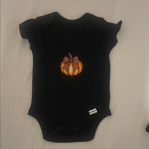 Gerber Black Bodysuit with Pumpkin Design